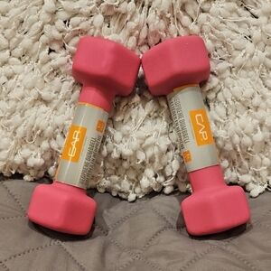 Set of 2 Pink Lightweight Neoprene Dumbbells for Versatile Workouts